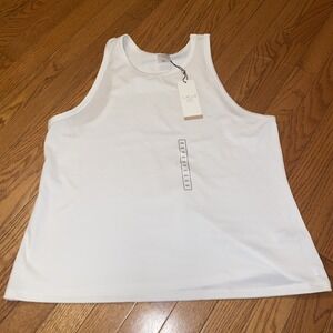 CALIA by Carrie Underwood‎ Womens Ribbed Athletic Racer Tank Top XXL White